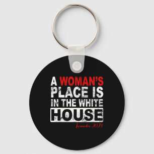 Woman's Place Is In The White House Womens Kamala Key Ring