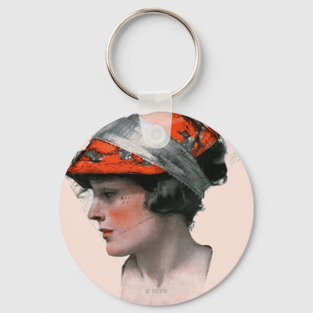Woman's Profile Key Ring (Front)