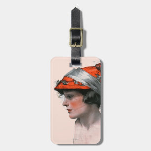 Woman's Profile Luggage Tag