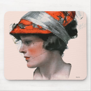 Woman's Profile Mouse Mat