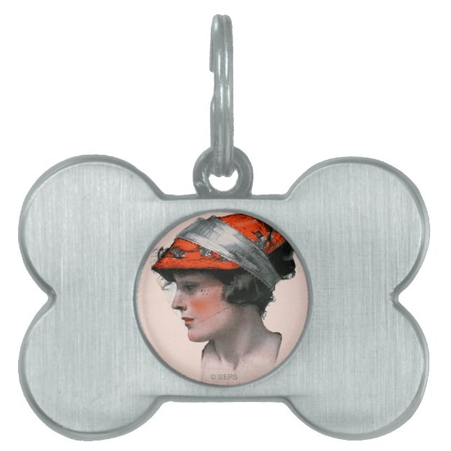 Woman's Profile Pet Tag (Front)