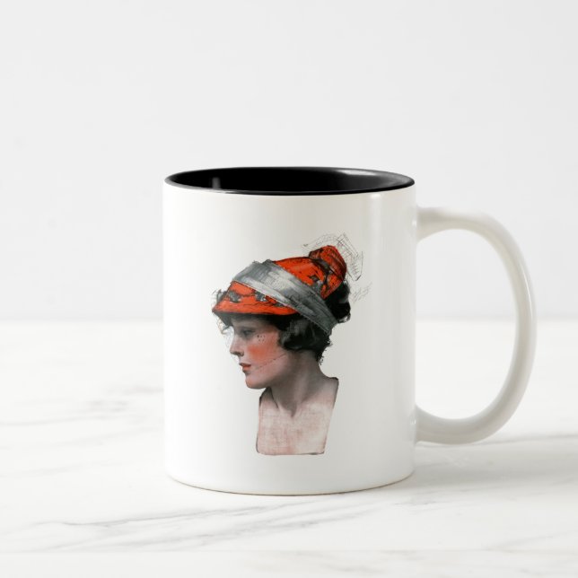 Woman's Profile Two-Tone Coffee Mug (Right)