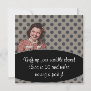 Womans Retro 50th Birthday Party Invitation