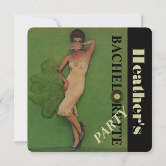 Woman's Retro Style Lingerie Bachelorette Party Invitation