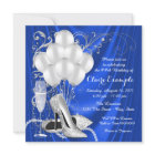 Womans Royal Blue and Silver Birthday Party