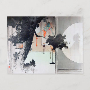 Woman's Shadow on the Window, Watanabe Seitei Postcard