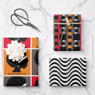 Woman's Silhouette Personalised Wrapping Paper Sheet