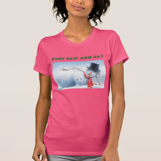 Woman's Snowman Arm Day pink t-shirt