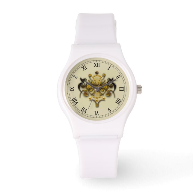 Woman's Sporty White Silicon Watch (Front)