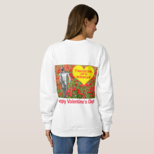 womans sweatshirt. Happy Valentine's Day. black Sweatshirt