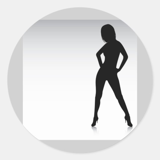 WomanVector Classic Round Sticker (Front)