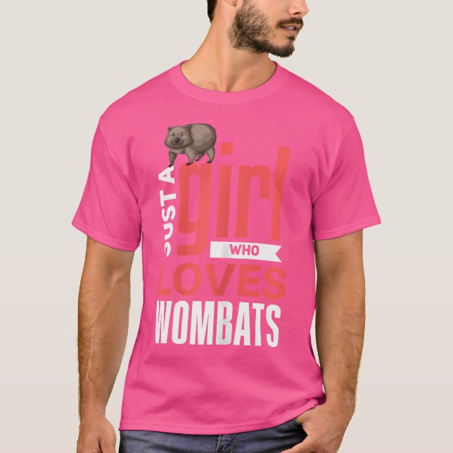 Womba Funny Girls Wombat Lover Girl I Love Wombats T-Shirt (Front)