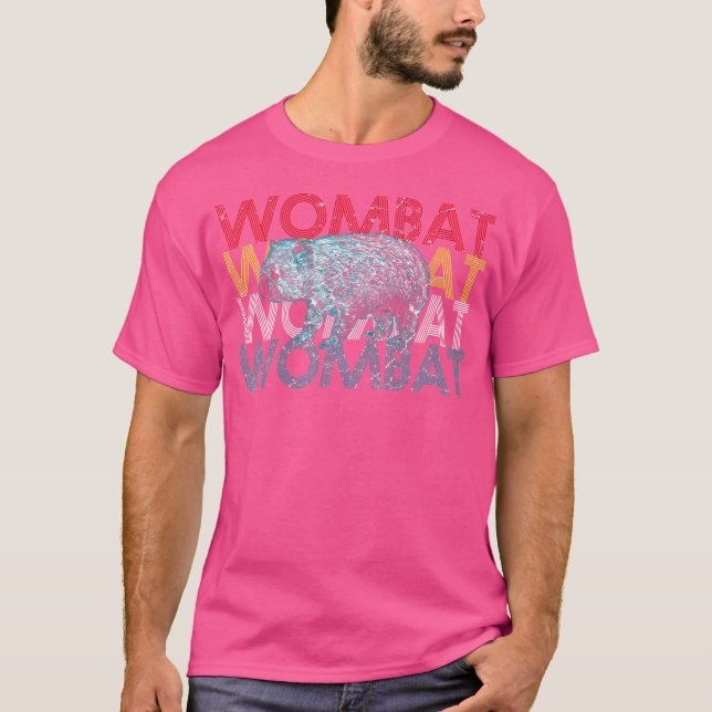 Wombat Australia Animal Colourful T-Shirt (Front)