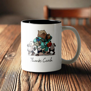 Wombat Coach Thank You Gift PE Teacher Artwork Two-Tone Coffee Mug
