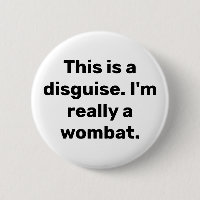 Wombat Costume Button