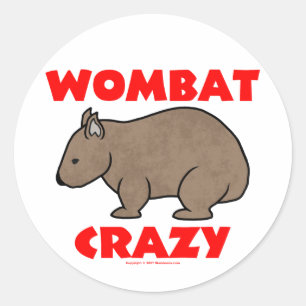 Wombat Crazy Classic Round Sticker