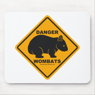 Wombat Danger Road Sign Mouse Mat
