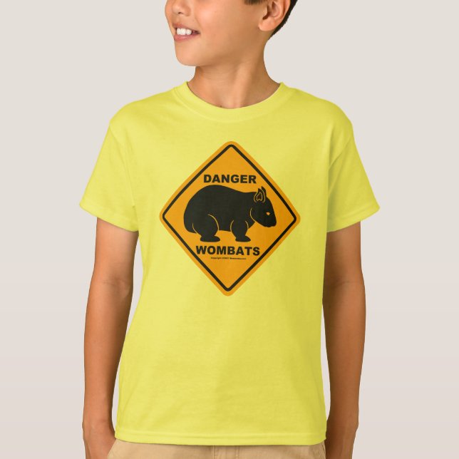 Wombat Danger Road Sign T-Shirt (Front)