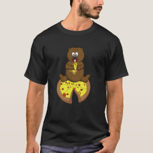 Wombat Eating Pizza Cute Australian Wombat Fast Fo T-Shirt