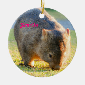 Wombat Fun Cute Australian Nature Photography Ceramic Tree Decoration