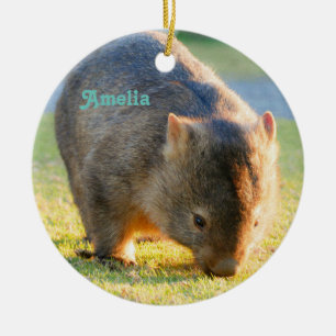 Wombat Fun Cute Name Australian Nature Photography Ceramic Tree Decoration