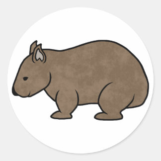Wombat Graphic Classic Round Sticker