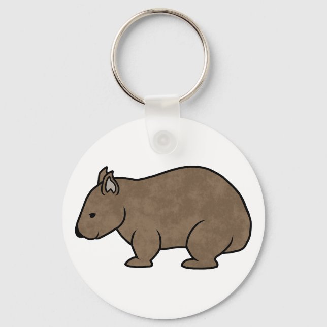 Wombat Graphic Key Ring (Front)