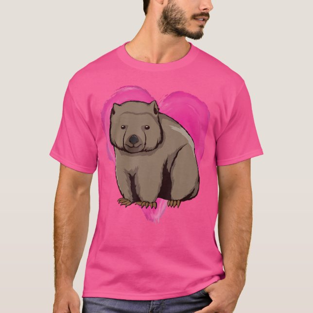 Wombat Heart Australia Love Lover Wombats T-Shirt (Front)