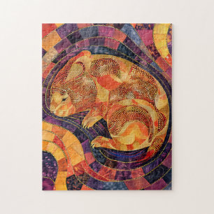 Wombat in Aborigine Dot Art Style Jigsaw Puzzle