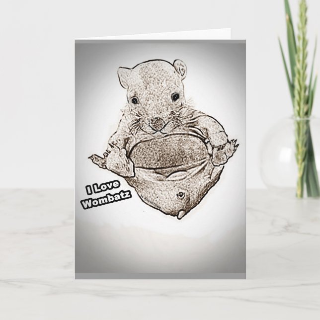 Wombat Joey Greeting Cards (Front)