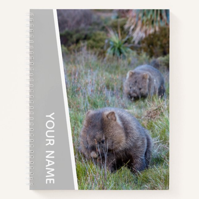 Wombat Love Australia Cute Animal, Silver Notebook (Front)