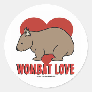 Wombat Love Classic Round Sticker