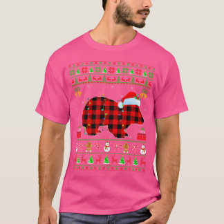 Wombat Lover Matching Buffalo Plaid Ugly Wombat Ch T-Shirt