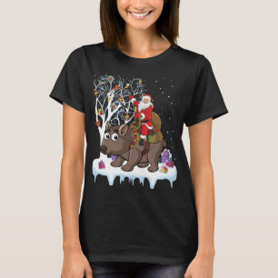 Wombat Lover Xmas Gift Santa Riding Wombat Christm T-Shirt