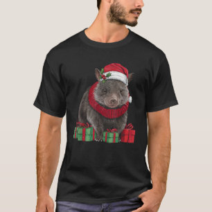 Wombat Lover Xmas Holiday Santa Wombat Christmas T-Shirt