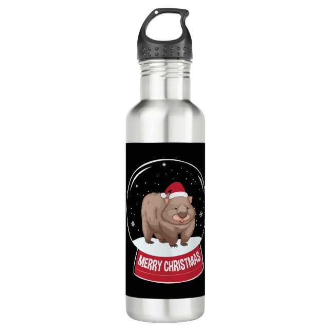 Wombat Merry Christmas Snowball 710 Ml Water Bottle (Front)