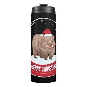Wombat Merry Christmas Snowball Thermal Tumbler