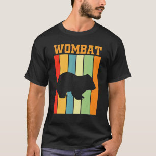 Wombat Shadow Silhouette In Retro Colours T-Shirt