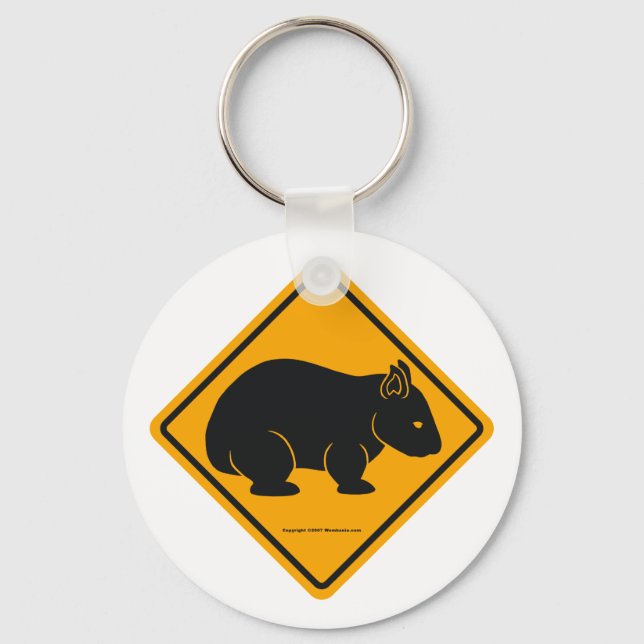 Wombat Sign (no text) Key Ring (Front)