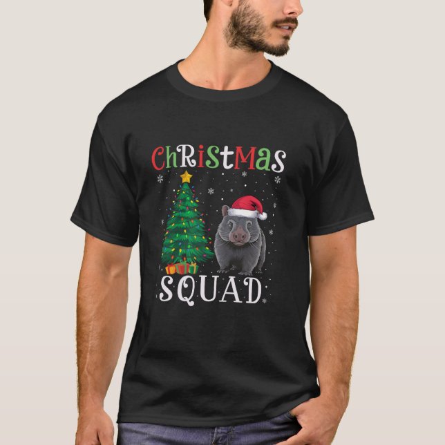 Wombat Squad Boys Girls Kids Christmas Tree Lights T-Shirt (Front)
