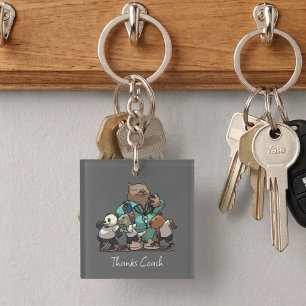 Wombat Thank You Coach Gift Sports Trainer Artwork Key Ring
