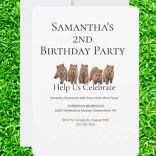  wombat-themed Birthday Invitation