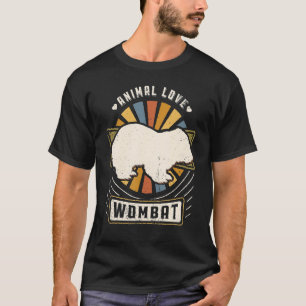 Wombat Vintage Classic Retro Animal T-Shirt