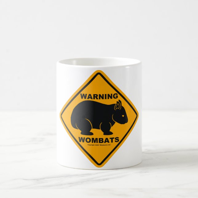 Wombat Warning Sign Coffee Mug (Center)
