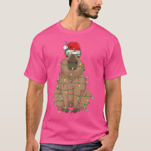 Wombat Wearing Santa Hat Xmas Light Wombat Lover C T-Shirt