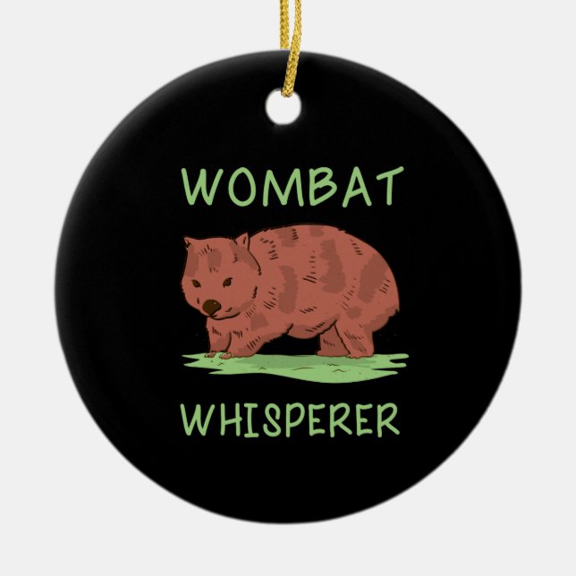Wombat Whisperer Ceramic Tree Decoration (Front)