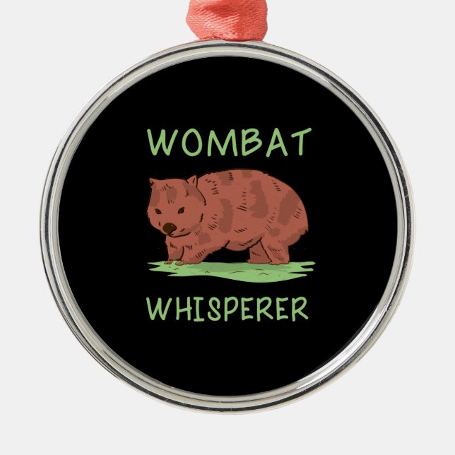 Wombat Whisperer Metal Tree Decoration (Front)