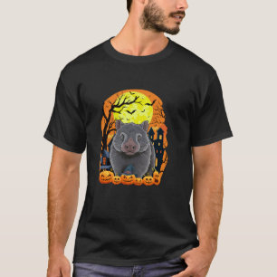 Wombat With Pumpkins Funny Scary Halloween Party T T-Shirt