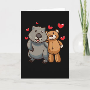 Wombat With stuffed animal Card