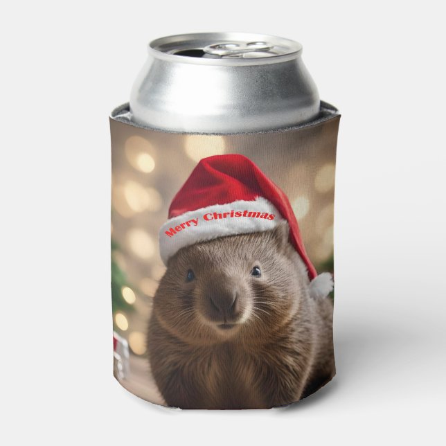 "Wombat Wonderland: A Cozy Christmas Eve" Can Cooler (Can Front)